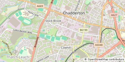Map of Oldham, Lancashire