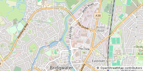 Map of Bridgwater, Somerset