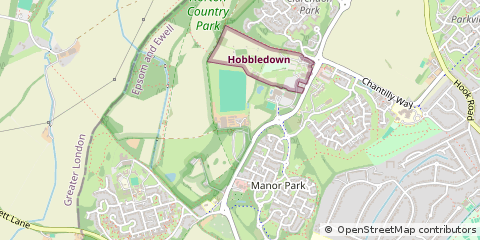 Map of Epsom, Surrey