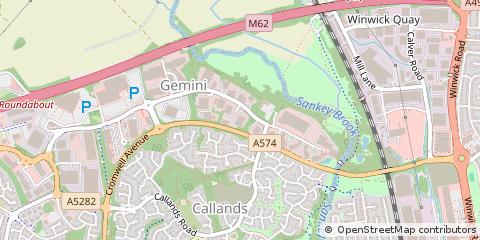 Map of Warrington, Cheshire