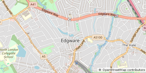 Map of Edgware, Middlesex