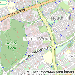 Map of Linford Wood, Milton Keynes