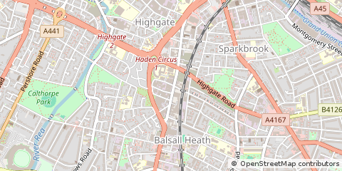 Map of Birmingham, West Midlands