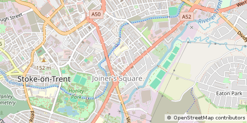 Map of Hanley, Stoke on Trent