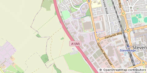 Map of Stevenage, Hertfordshire