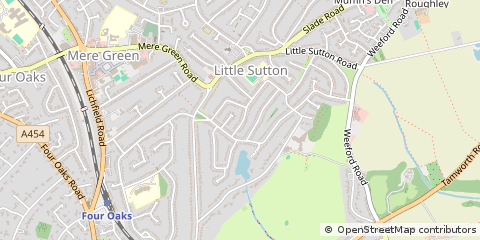 Map of Sutton Coldfield, West Midlands