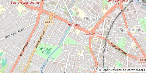 Map of Birmingham, West Midlands