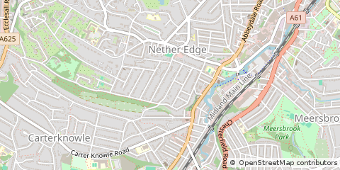 Map of Sheffield, South Yorkshire