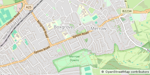 Map of Guildford, Surrey