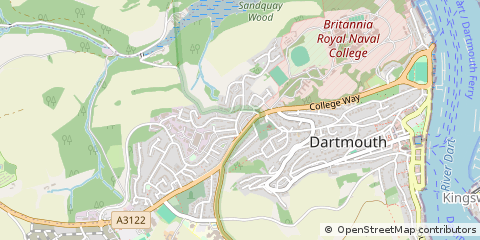 Map of Dartmouth, Devon