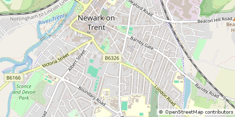 Map of Newark, Nottinghamshire