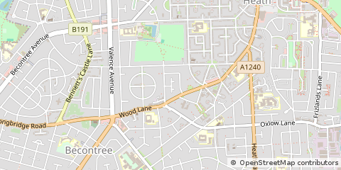 Map of Dagenham, Essex