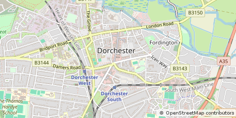 Map of Dorchester, Dorset