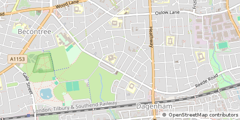 Map of Dagenham, Essex