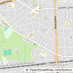 Map of Dagenham, Essex