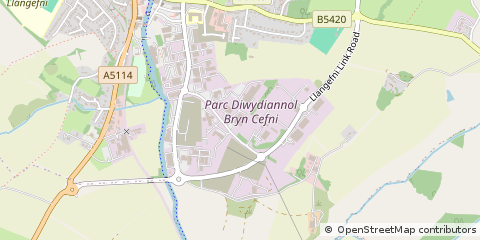 Map of Llangefni, Anglesey