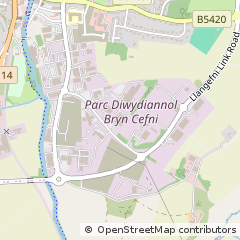 Map of Llangefni, Anglesey