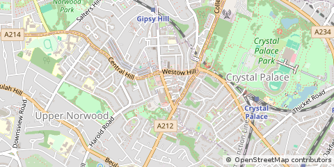 Map of Upper Norwood, London