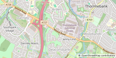 Map of Thornliebank, Glasgow