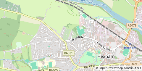 Map of Hexham, Northumberland