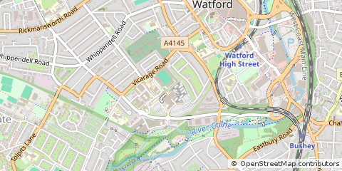 Map of Watford Hertfordshire, Herts