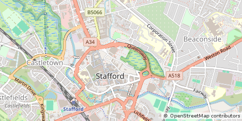Map of Stafford, Staffordshire