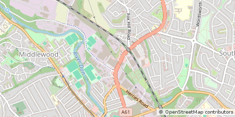 Map of Sheffield, South Yorkshire