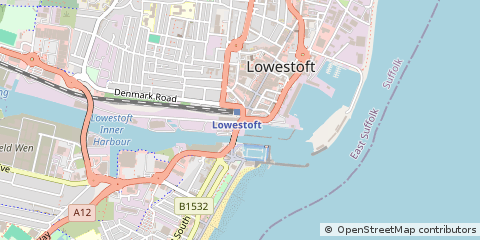 Map of Lowestoft, Suffolk