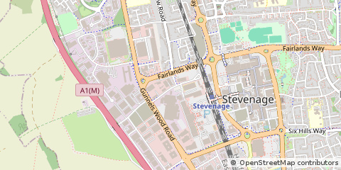 Map of Stevenage, Hertfordshire