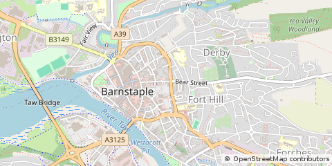 Map of Barnstaple, Devon