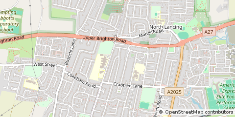 Map of Lancing, West Sussex