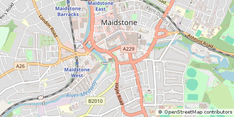 Map of Maidstone, Kent