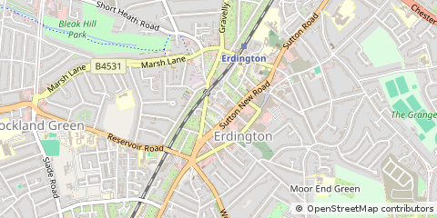 Map of Erdington, Birmingham