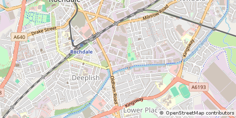 Map of Rochdale, Lancashire