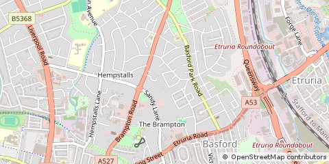 Map of Stoke on Trent, Staffordshire