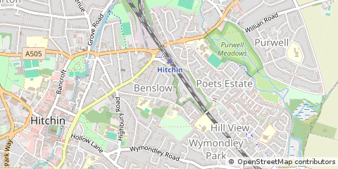 Map of Hitchin, Herts