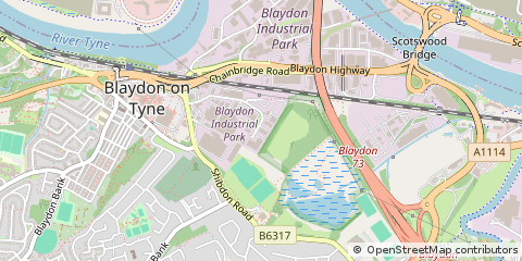 Map of Blaydon-on-Tyne, Tyne and Wear