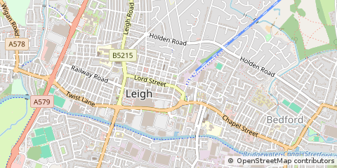 Map of Leigh, Lancashire