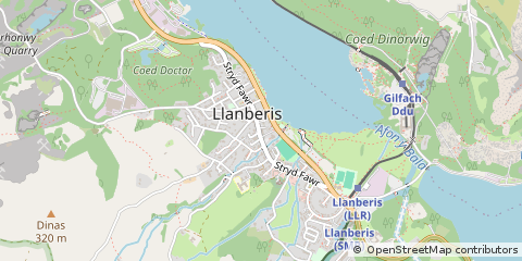 Map of Caernarfon, Gwynedd