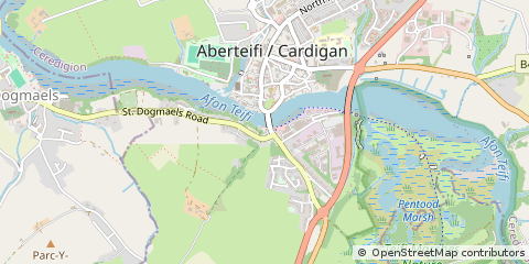 Map of Cardigan, Ceredigion