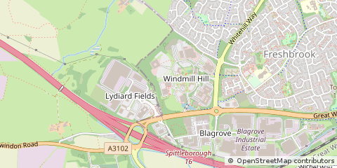 Map of Swindon, Wiltshire