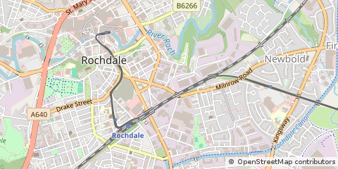 Map of Rochdale, Lancashire