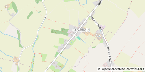 Map of Crowfield, Suffolk