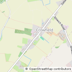 Map of Crowfield, Suffolk