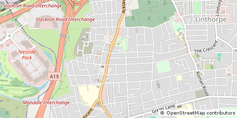 Map of Middlesbrough, Cleveland