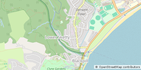 Map of Swansea, West Glamorgan