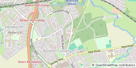 Map of Boldon Colliery, Tyne & Wear