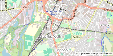 Map of Bury, Lancashire