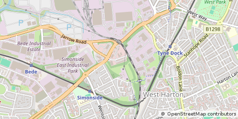Map of South Shields, Tyne and Wear