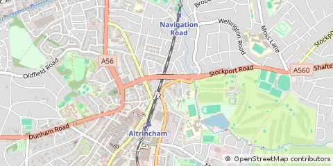 Map of Altrincham, Cheshire